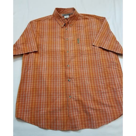 Columbia Sportswear Orange Plaid Button Front Shirt size XL 12921-0405 - Picture 7 of 7